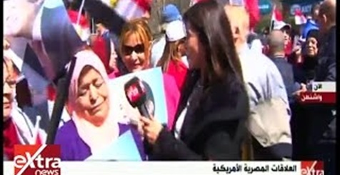 بالفيديو.. بكاء مصرية خلال استقبال السيسي بواشنطن