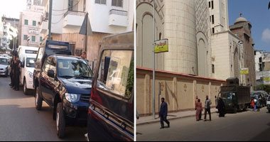 تعزيزات أمنية بمحيط دور العبادة بعد حادث تفجير كنيسة طنطا - اليوم السابع