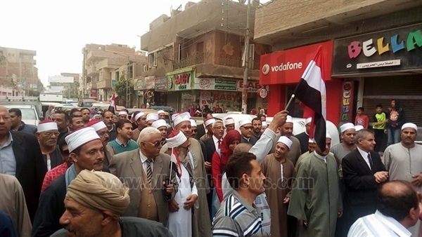 الانتخابات الرئاسية| بالصور.. مسيرة بـ «العمة والقفطان» لأئمة المنوفية