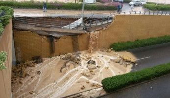 انهيار نفق كايرو فيستفال جراء الأمطار.. صور (خبر)