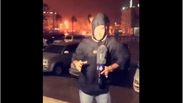 فيديو.. مذيع "الجزيرة" القطرية في ورطة بسبب إعصار "مكونو" (خبر)