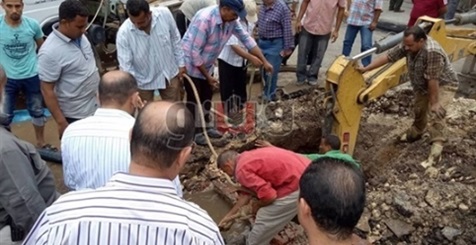 إصلاح خط مياه بالمهندسين وعودة المياه خلال ساعات