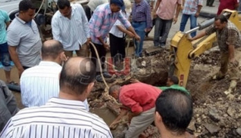 إصلاح خط مياه بالمهندسين وعودة المياه خلال ساعات