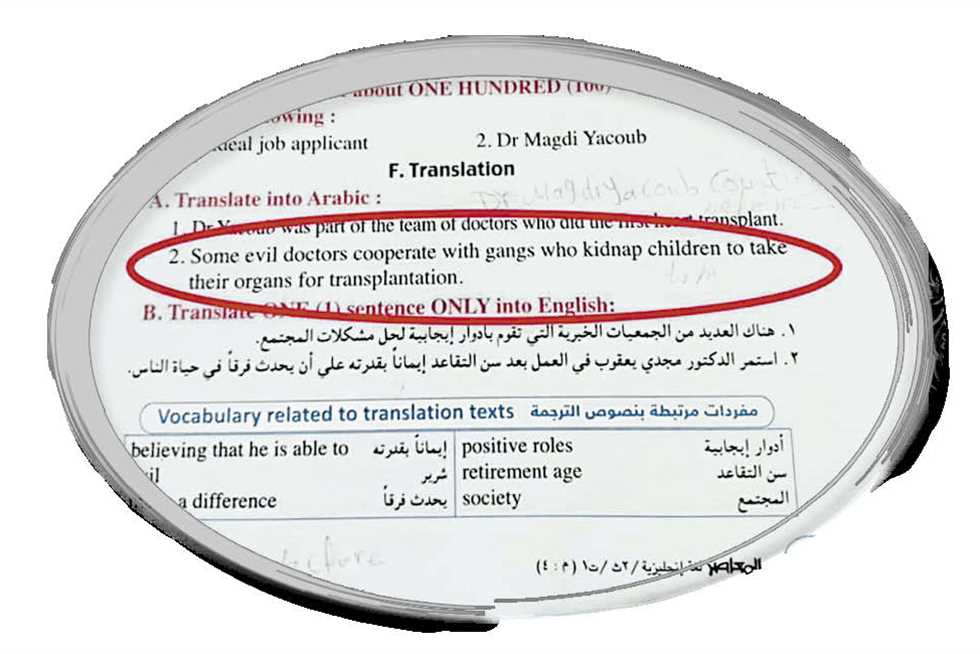 كتاب خارجى إنجليزى لـ«2 ثانوى» يثير غضب الأطباء: «بعضهم أشرار يتعاونون مع العصابات»