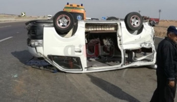 بالأسماء.. إصابة 9 أشخاص في انقلاب «ميكروباص» بالطريق السريع بسوهاج
