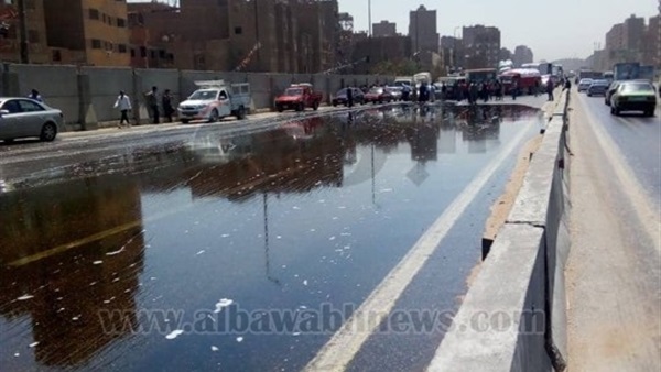 بعد توقف 4 ساعات.. عودة حركة السيارات على الطريق الدائري بالمريوطية