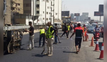 بالصور.. خدمات مرورية مكثفة أعلى الدائري من المعادي إلى المنيب