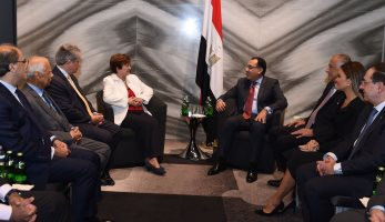صور.. رئيس الوزراء يلتقى رئيسة صندوق النقد الدولى خلال زيارته لواشنطن