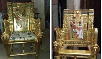 نجار مصري يبدع في صنع كرسي العرش لتوت عنخ آمون.. وهذه قصته | صور