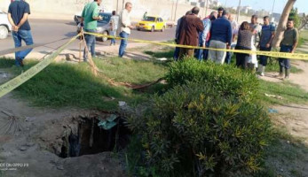 هبوط أرضي بحي المنتزه في الإسكندرية