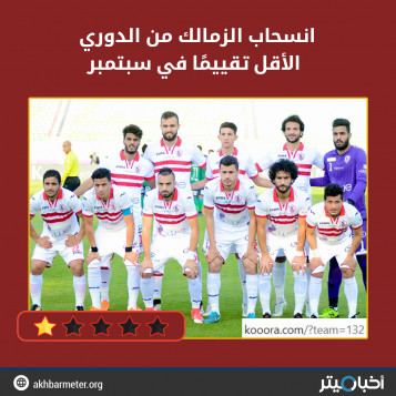 انسحاب الزمالك من الدوري الأقل تقييمًا في سبتمبر