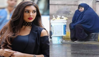 ياسمين صبري تقدم المساعدة لـ"سيدة المطر"