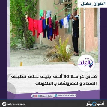 عنوان مضلل.. فرض غرامة 30 ألف جنيه على تنظيف السجاد في الشرفات